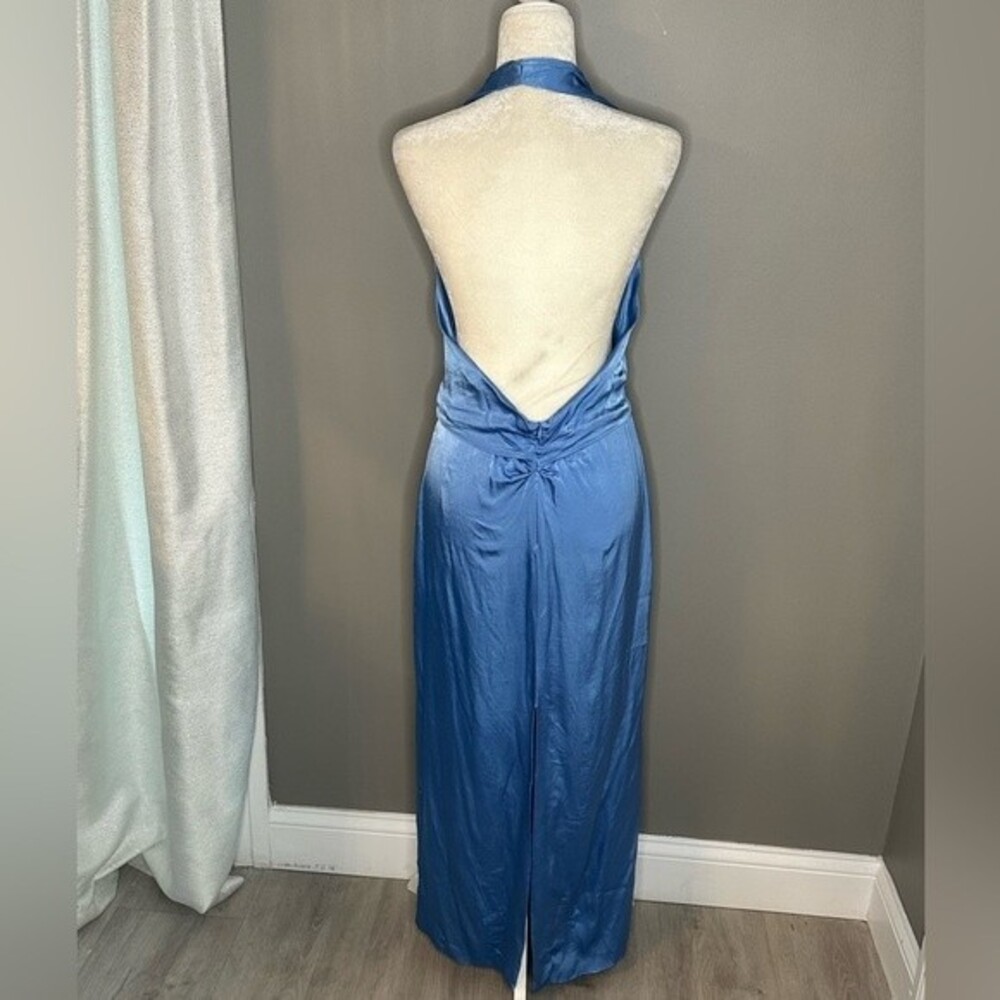 ZARA Bloggers favorite Halter blue Midi Dress Size XL - Picture 11 of 13